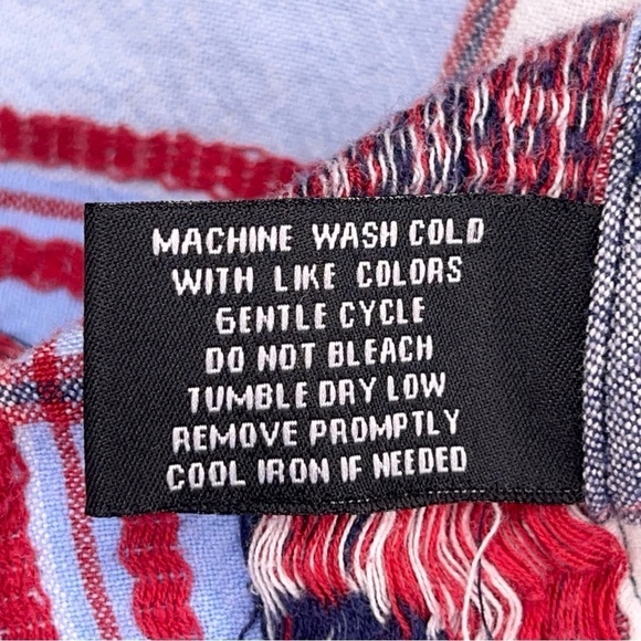 SIZE 26w 28w VINTAGE NORTHCREST RED WHITE BLUE BUTTON FRONT SHORT SLEEVE - Picture 11 of 11